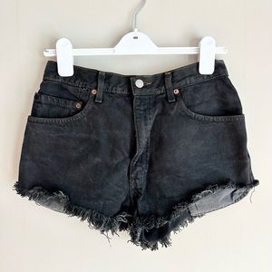 Levi’s black washed denim shorts